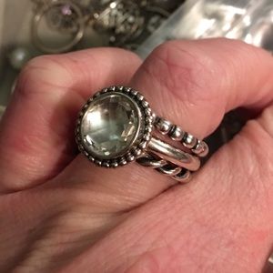 Pandora Retired Green Quartz Bloom Ring